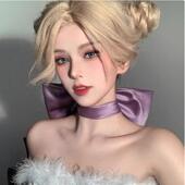 Sense性感睡衣纯欲风居家睡裙套装 紫色蝴蝶结颈环配饰可爱少女风