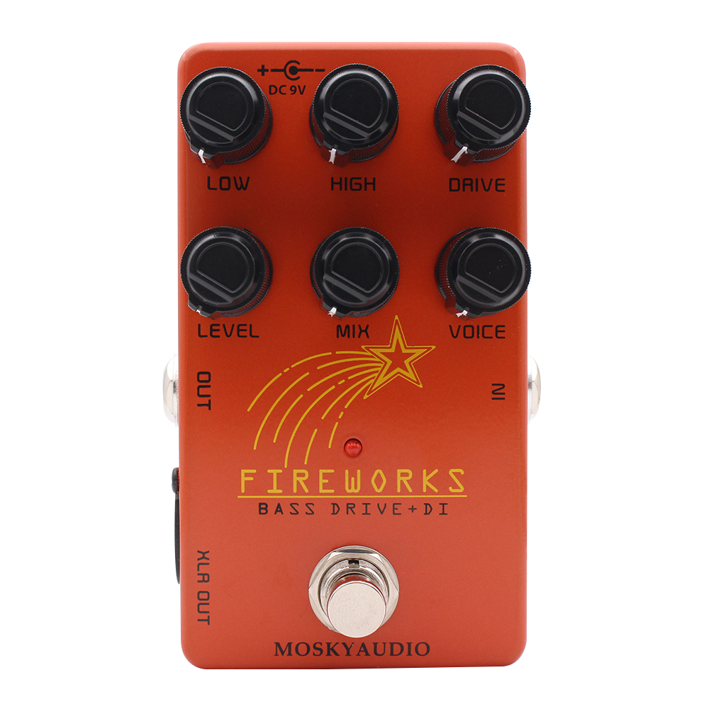 MOSKYaudio 新款FIRE WORKS BASS DRIVE/ DI 贝斯过载箱体模拟+DI
