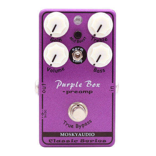 MOSKYaudio Purple Box 经典手工吉他效果器  前级推子效果器
