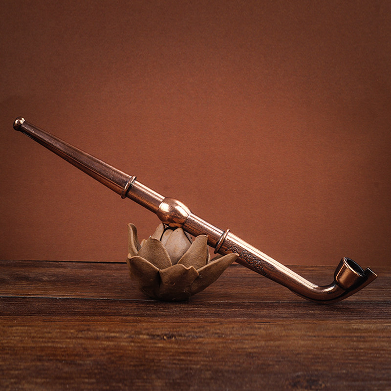 龙纹烟杆老式传统旱烟杆传统烟袋锅子细杆老式烟斗