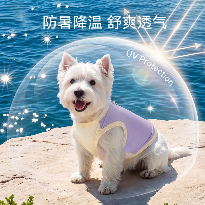 小狗狗凉凉衣反光牵引宠物背心春夏薄款透气外出泰迪比熊宠物服饰