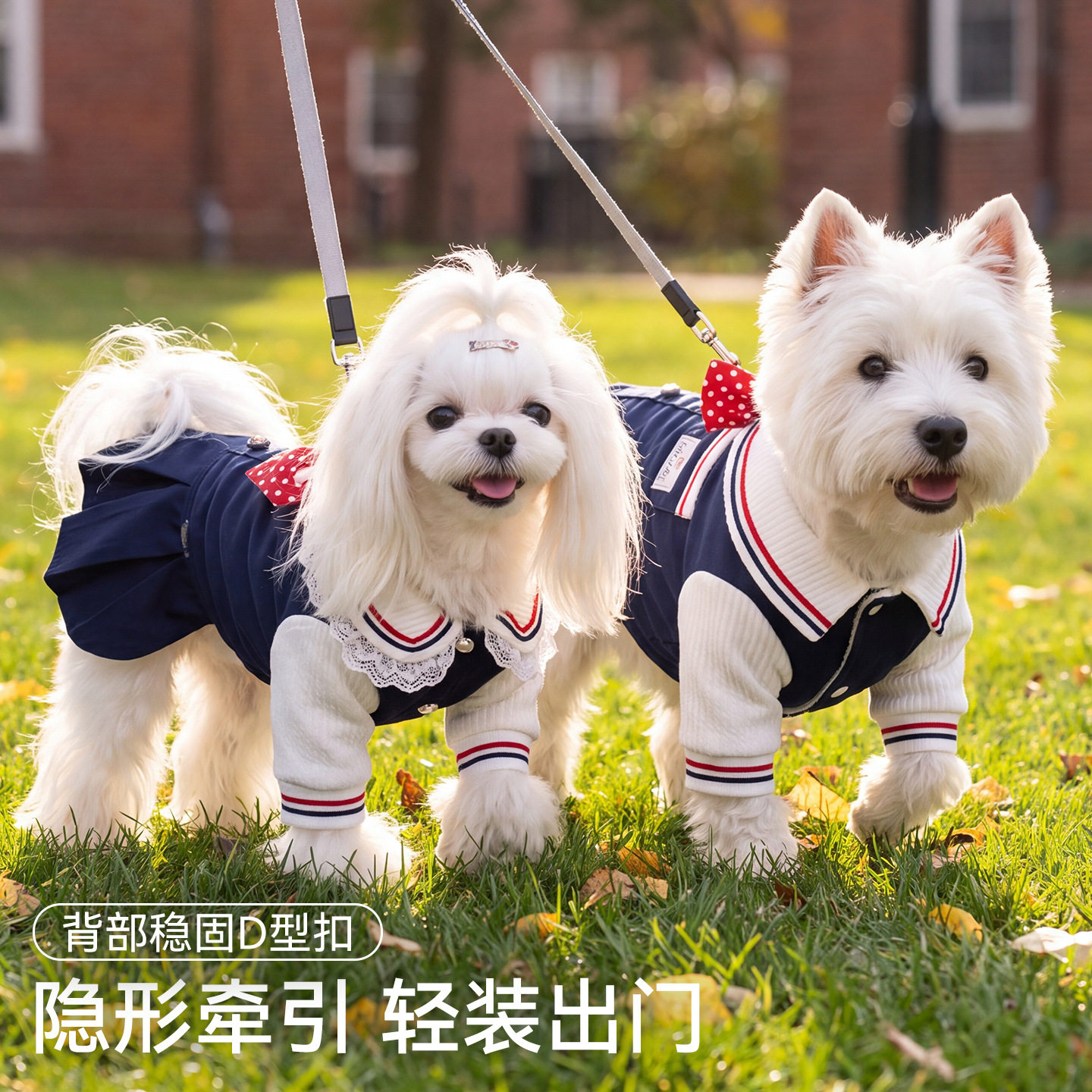 狗狗衣服猫咪宠物连衣裙衬衫秋冬英伦学院风情侣装兄妹装宠物衣