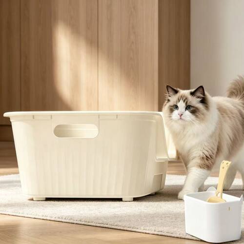 超高猫砂盆超大号防外溅巨型开放式猫厕所宠物专用屎盆加厚多色