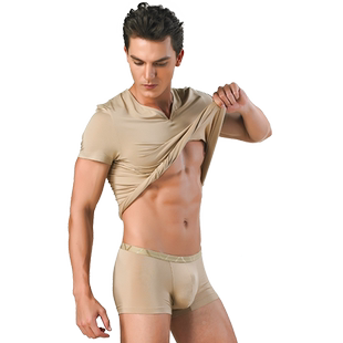 VO专柜正品男士平角裤男内裤莫代尔中腰细边舒适透气金属腰边内裤