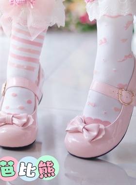 【芭比熊】原创lolita鞋日系学院风小皮鞋蝴蝶结可爱玛丽珍lo鞋