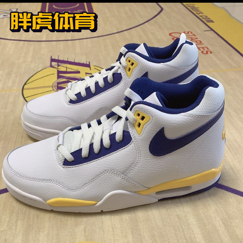 Nike Flight Legacy AJ4简版湖人兄弟高帮气垫篮球鞋男BQ4212-102