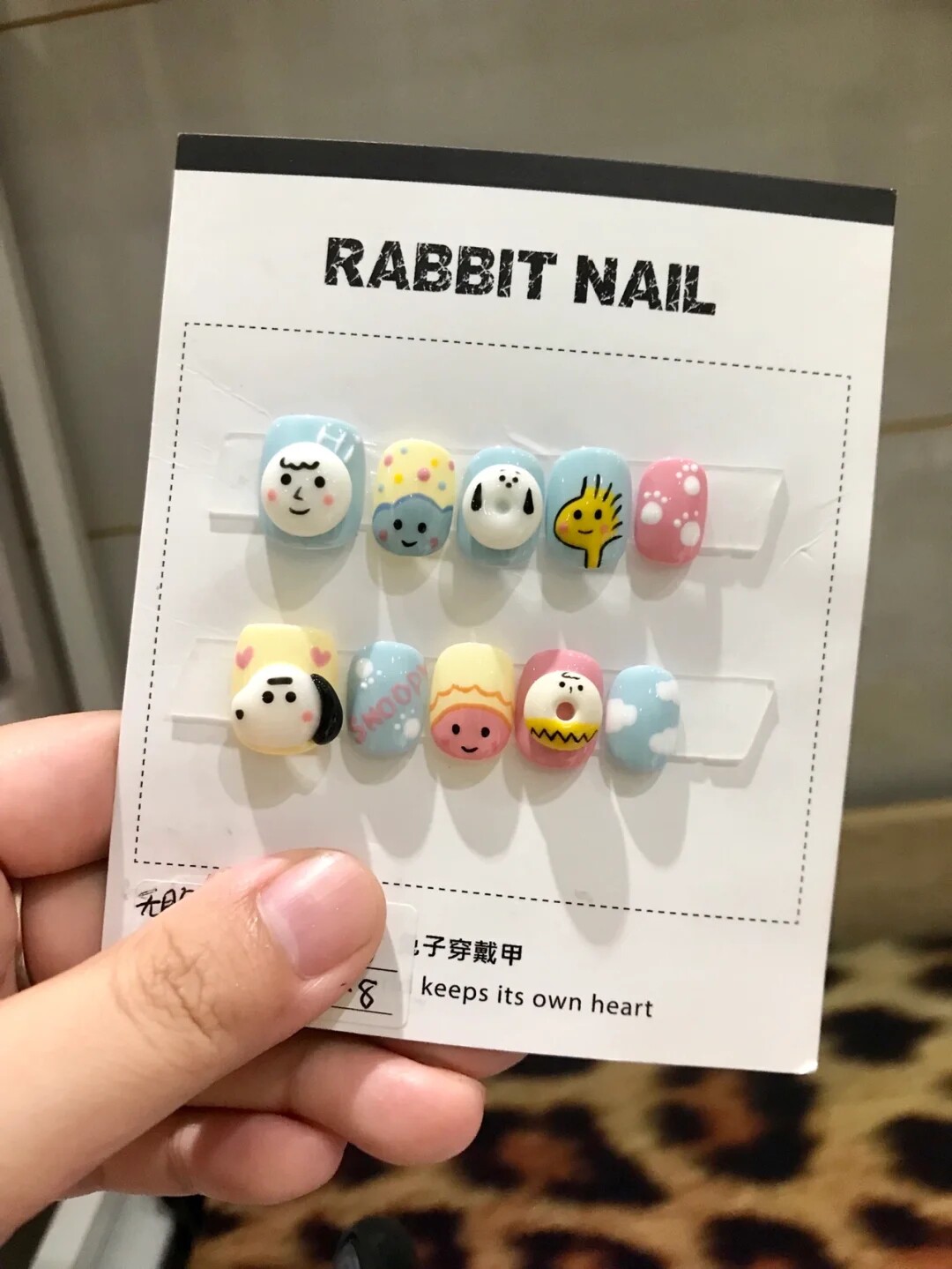 兔子穿戴甲超短方圆史努比可爱卡通雕花美甲假指甲可定制