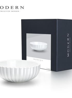 摩登MODERN轻奢陶瓷餐具碗盘家用高级感白色凉拌沙拉菜盘乔迁礼物
