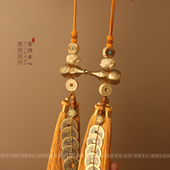 秦汉唐宋明中华大五帝钱葫芦挂件门对门玄关客厅福字黄铜平安挂饰