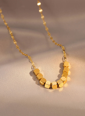 Loga.Py 小众设计金豆豆项链2024年新款潮锁骨链简约气质百搭女夏