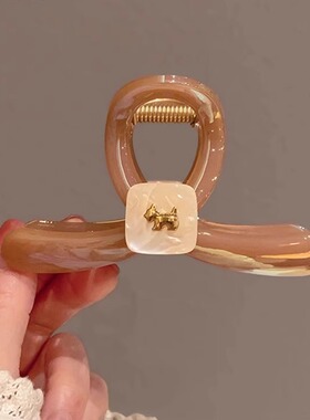 Loga.Py 细闪渐变半扎发狗狗发抓发饰女后脑勺鲨鱼夹2025新款发夹