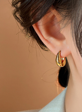 Loga.Py 雅金色素圈耳环小耳圈气质耳钉2025新款时尚高级感耳饰女