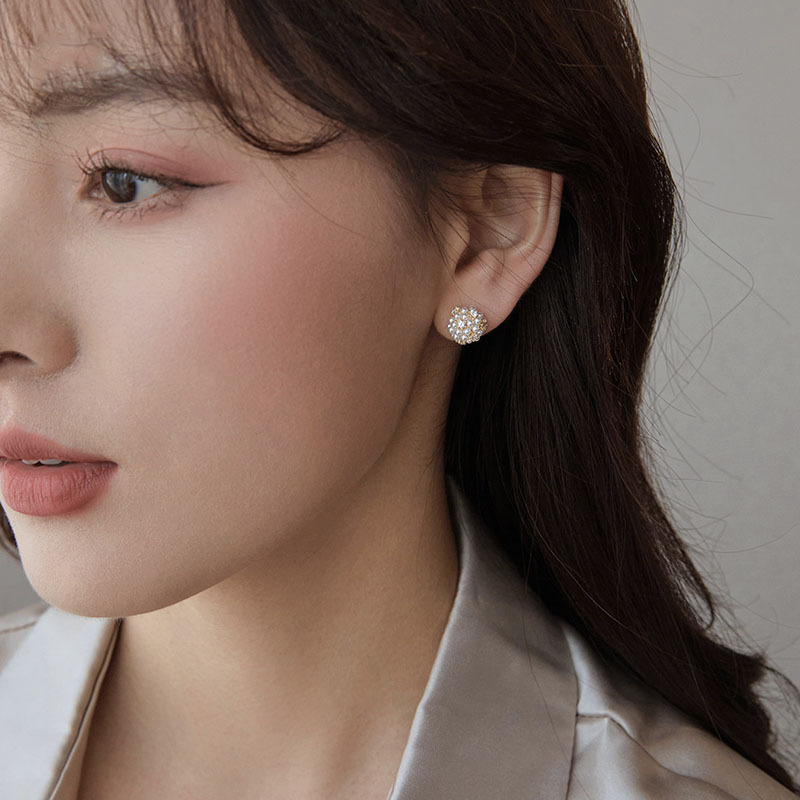 珍珠球小众设计感简约百搭耳钉