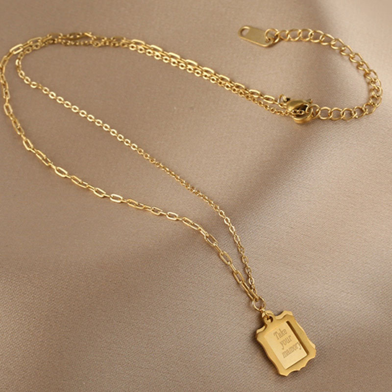 金色项链女ins小众设计感