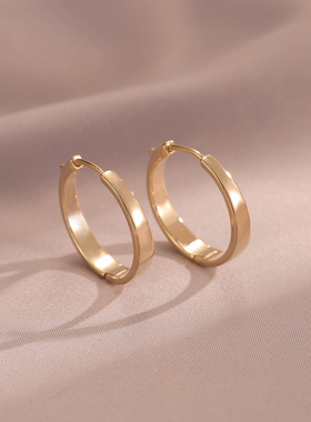 Loga.Py 素圈耳环夏2024年新款潮耳圈耳扣小众设计感气质百搭耳饰