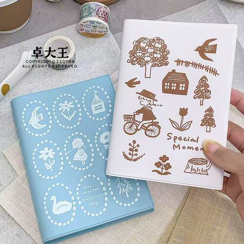 【卓大王A6手账本】蓝色思念路过自然软皮方格内页盐系笔记本手帐