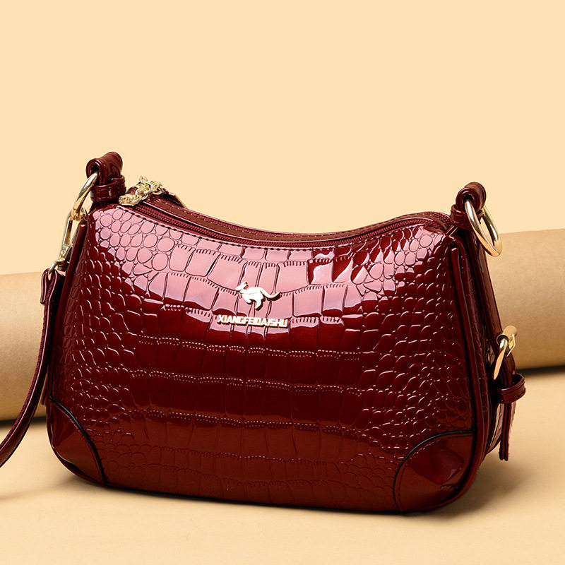 香港真皮中年女包2025新款漆皮亮面女式妈妈包韩版大气单肩斜挎包,箱包皮具/热销女包/男包,通用款女包,淘宝优惠券,粉丝福利购,淘宝优惠卷