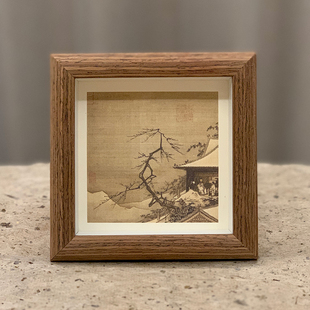 宋画小品国画字画摆台南宋长松山水图名画复制品仿古画装饰画挂画