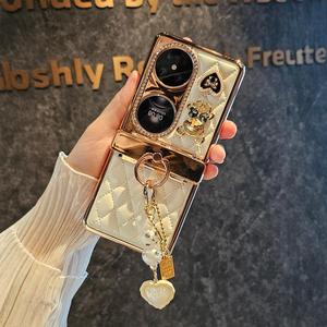 华为pocket2优享版手机壳新款pocket2艺术定制版保护壳p50pockets外壳小折叠屏轻奢小香风镶钻指环扣高档全包