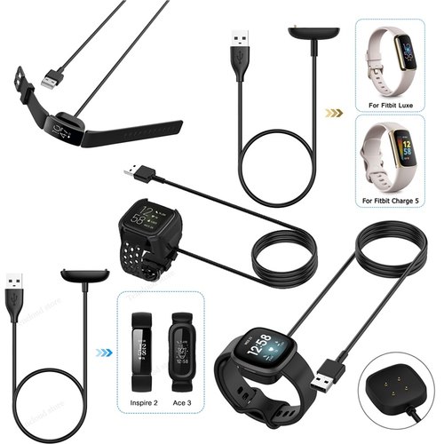 Fitbit charge4/352充电线Luxe数据inspire连接器flex手环versa23