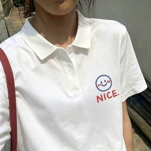 POLO领新款ins百搭设计感短袖T恤女装宽松夏天薄款小众中长款上衣