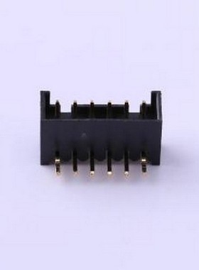 A2005WR-06P 线对板针座 1x6P 间距:2mm 弯插 黑色 弯插,P=2mm