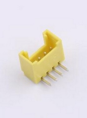 WF-1B200B4P-Y 线对板针座 间距2.0mm 弯插 带扣 黄色 1x4P 弯插,