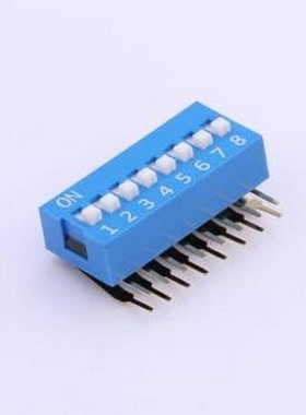 DA-08-B-T 拨码开关 蓝色90度弯脚 8位 DIP拨码开关 插件