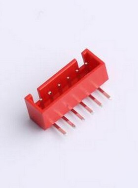 XY-XHB2.54-6A21-R 线对板针座 XHB 2.54mm 1x6P 弯插 带扣 红色