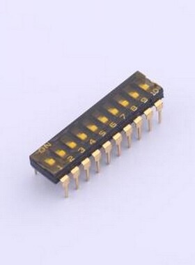 YDD10LS2 拨码开关 10位低拨键贴膜黑色插件2.54MM拨码开关 插件