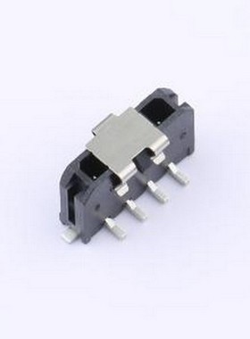 HC-MX3.0-4ALT-05 线对板针座 1x4P 间距:3mm 立贴 黑色 SMD,P=3m