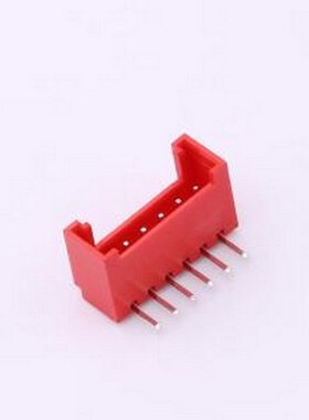 WF-1B200B6P-R 线对板针座 间距2.0mm 弯插 带扣 红色 1x6P 弯插,