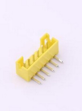 WF-1B200A6P-Y 线对板针座 间距2.0mm 弯插 黄色 1x6P 弯插,P=2mm