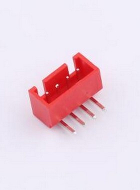 WF-1B254B4P-R 线对板针座 间距2.54mm 弯插 带扣 红色 1x4P 弯插