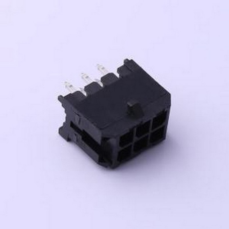 C3030WV-F-2X03P 线对板针座 2x3P 间距:3mm 直插 黑色 插件,P=3m