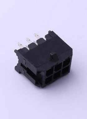 C3030WV-F-2X03P 线对板针座 2x3P 间距:3mm 直插 黑色 插件,P=3m