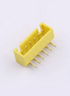 WF-1B254B6P-Y 线对板针座 间距2.54mm 弯插 带扣 黄色 1x6P 弯插