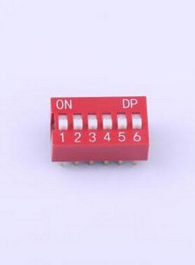 KH-BM2.54-6P 拨码开关 红色拨码开关,6位,间距2.54mm 拨码开关