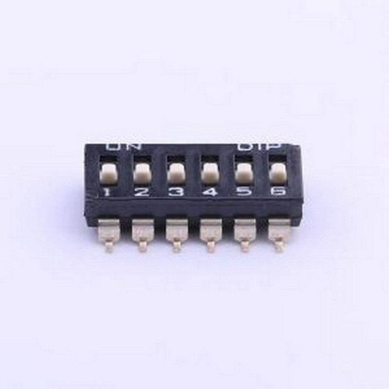DM-06-V-T/R 拨码开关 6位 raised actuator 贴片 SMD-12P,6.2x16