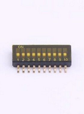 DS-10P 拨码开关 1.27mm间距10位 贴片黑色S脚 拨码开关 SMD,P=1.