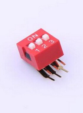 YDB03HG1 拨码开关 3位弯脚90度直插红色拨码开关