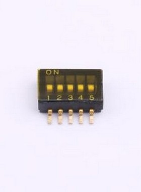 DSHP-05-TS-GER 拨码开关 1.27mm间距 5位 贴片 DSHP黑色S脚 拨码
