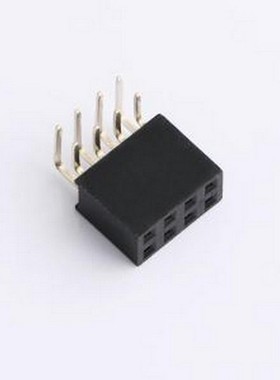 IPCP254F08PB28R 排母 2x4P 间距:2.54mm 弯插 弯插,P=2.54mm