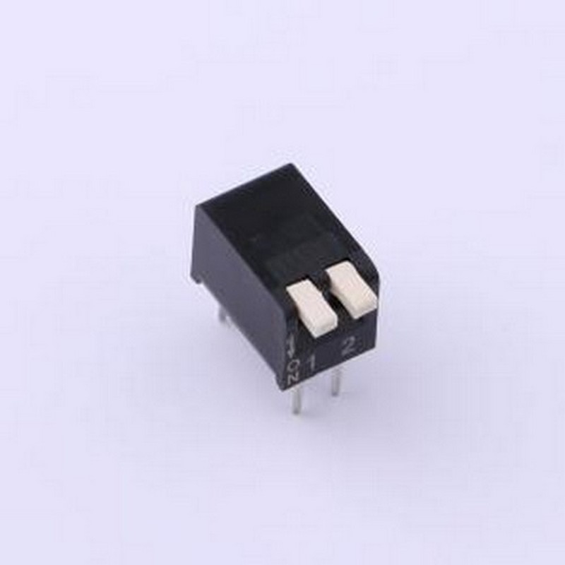 NPH02GK 拨码开关 2.54mm间距 2P琴键式 黑色侧拨开关 插件
