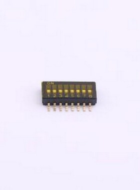 DS-08P 拨码开关 1.27mm间距8位 贴片黑色S脚 拨码开关 SMD,P=1.2