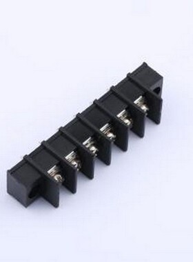 WJ25S-A-7.62-6P 栅栏式接线端子 间距P=7.62mm 6Pin位 边脚 黑色