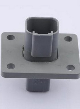 AT04-2P-L012 胶壳(线对板/线对线) 2P插座，法兰安装，灰色