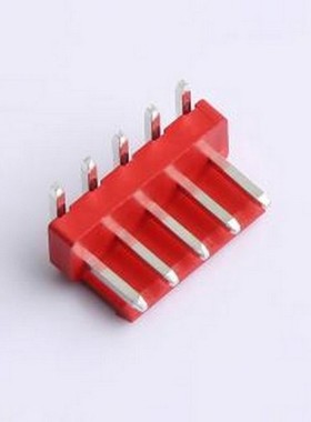 XY-VH3.96-5A21-R 线对板针座 VH 3.96mm 1x5P 弯插 红色 弯插,P=