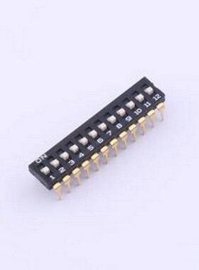 YDD12H2 拨码开关 12位高拨键黑色插件2.54MM拨码开关 插件