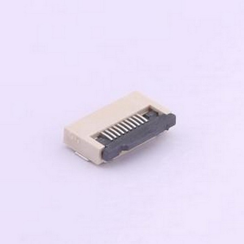 0.5-10P翻盖 FFC/FPC连接器 FPC0.5MM10P翻盖式下接触 SMD,P=0.5m